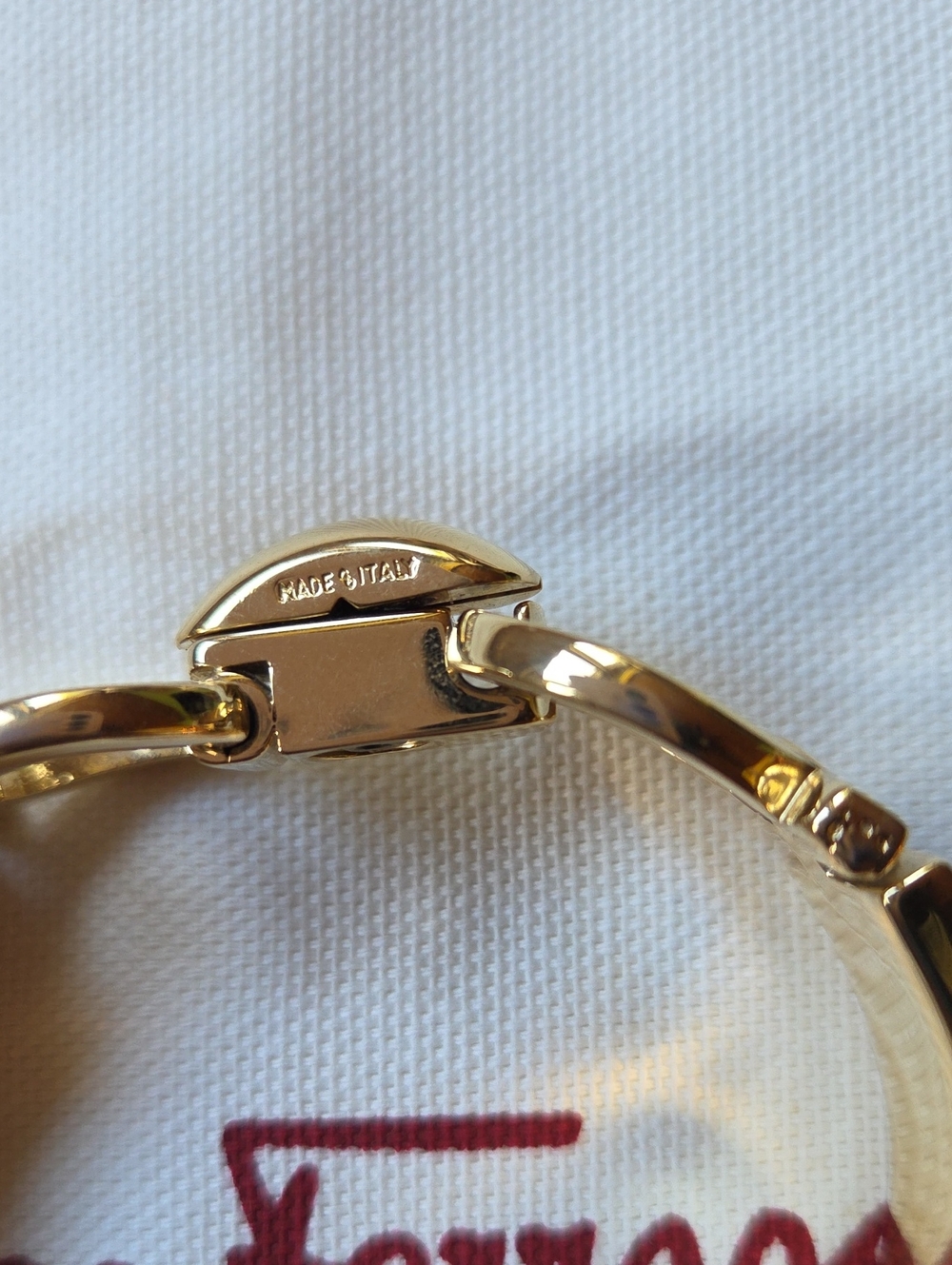 Salvatore Ferragamo Gold Vara-Inspired Bracelet with Black Accents - Picture 4 of 6